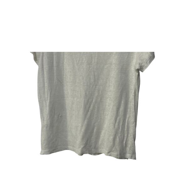 SANCTUARY TOP WOMENS SIZE LARGE 100% LINEN PERFECT TEE SHIRT WHITE NEW - Picture 9 of 12